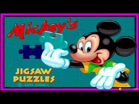 Mickey's Jigsaw Puzzles gameplay (PC Game, 1991)