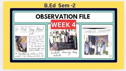 Observation file Sem 2 Part-5 | 4 weeks school internship report #bbmku #vbu ‎⁨‎⁨‎⁨@LearnwithKriti01