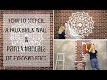 How To Stencil An Exposed Brick Accent Wall And A Large Mandala