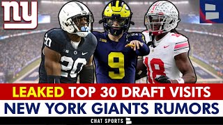 LEAKED Giants Top 30 NFL Draft Visits Ft. JJ McCarthy, Marvin Harrison Jr. & Adisa Isaac