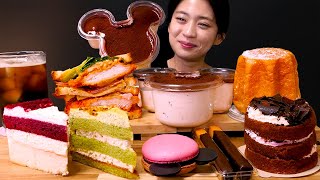 ☕최신 스타벅스 디저트!🍰너무나 먹어보고 싶었던 스타벅스 디저트 먹방❤ | Starbucks dessert, Mickey tiramisu & macaron  ASMR Mukbang