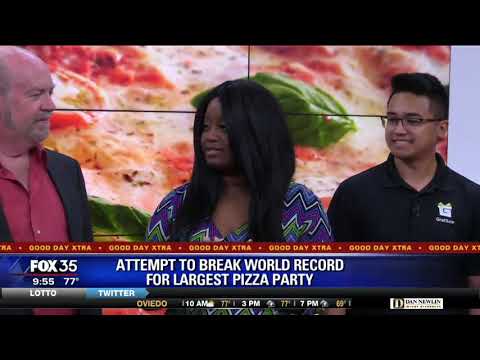 Attempt to break world record for largest pizza party - YouTube