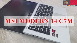 MSI MODERN 14 C7M Review | Unboxing  | AMD Ryzen 5 7530 8GB RAM 512GB SSD #review