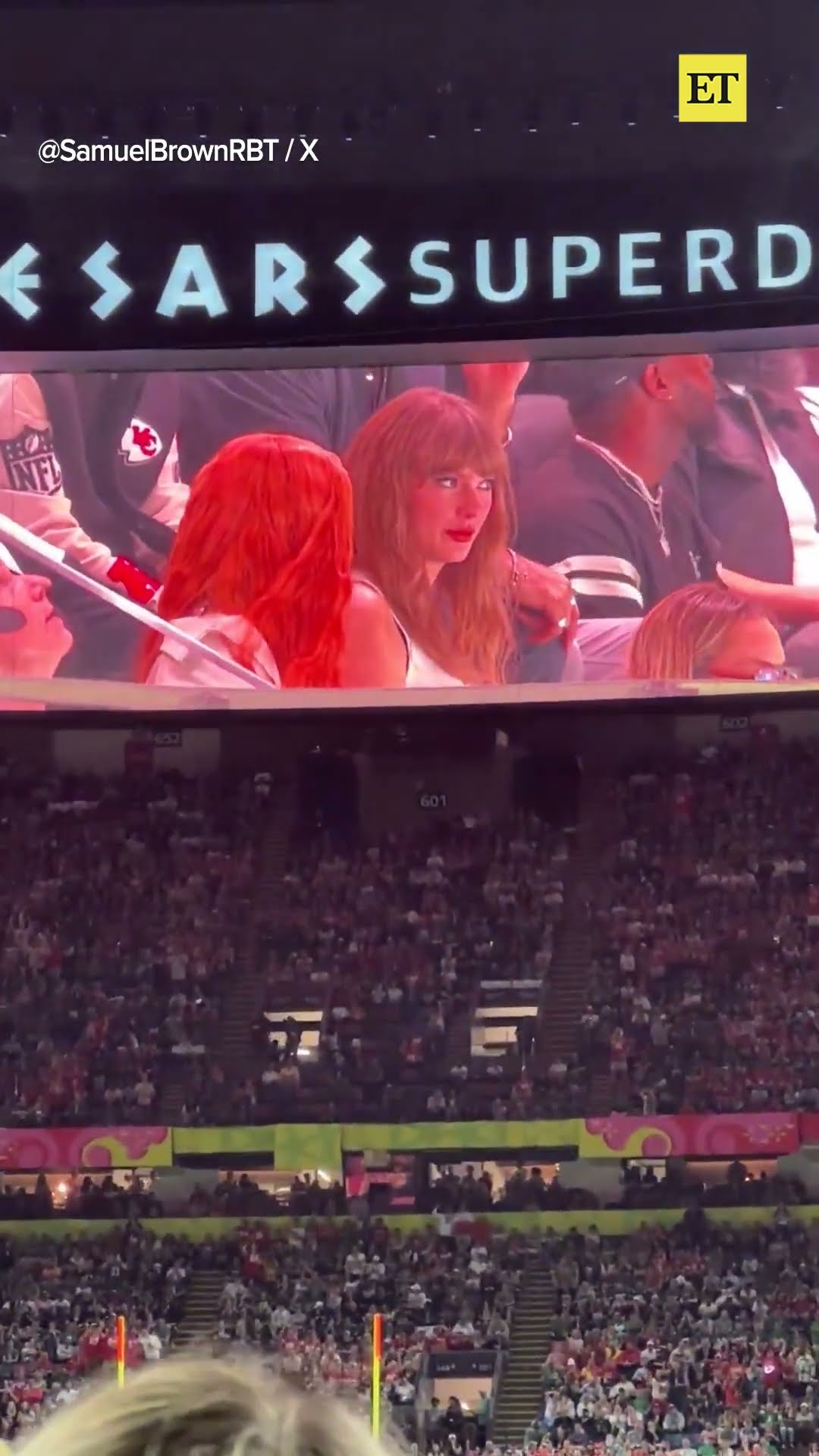 Taylor Swift is Confused as Super Bowl Crowd Boos Her #taylorswift #superbowl #shorts