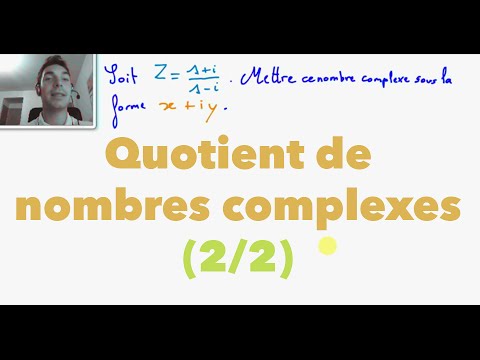 Terminale S Quotient de nombres complexes