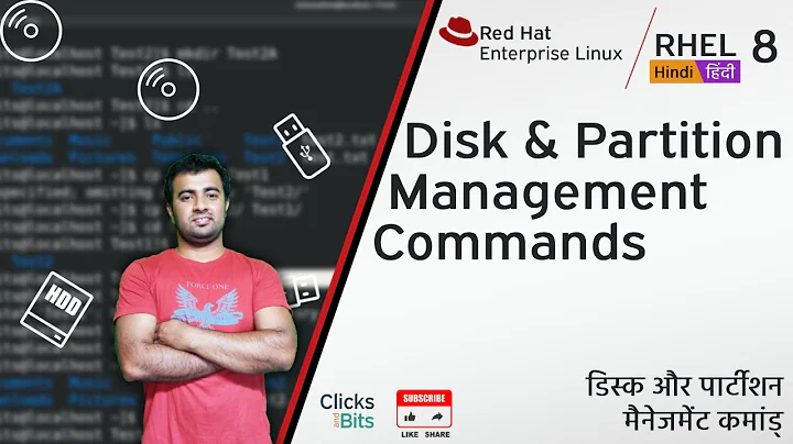 #6 - Disk and Partition management Commands on Redhat Enterprise Linux (RHEL) 8 : Hindi