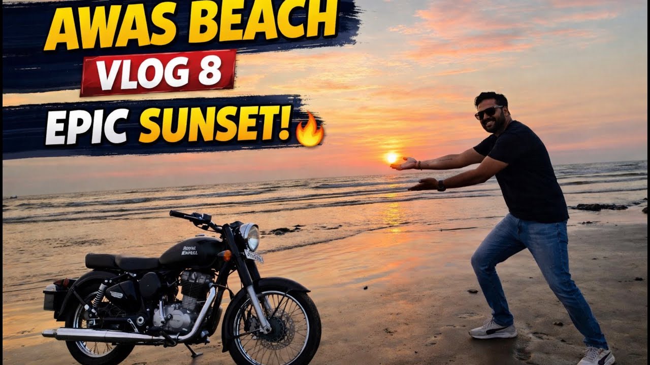 Awas Beach Alibaug | 10 years with my bike | Vlog 8