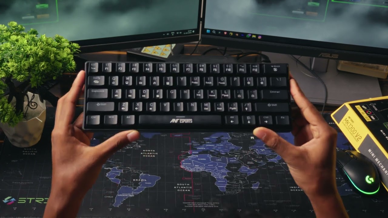 ANT ESPORTS MK1300 V2 - UNBOXING - Brown Mechanical Keyboard - ASMR