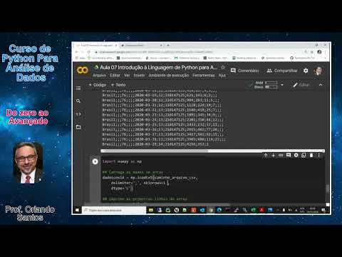 Aula 09 - 12 - Numpy - Exemplo de Aplicação Prática - Importação e Preparação dos Dados