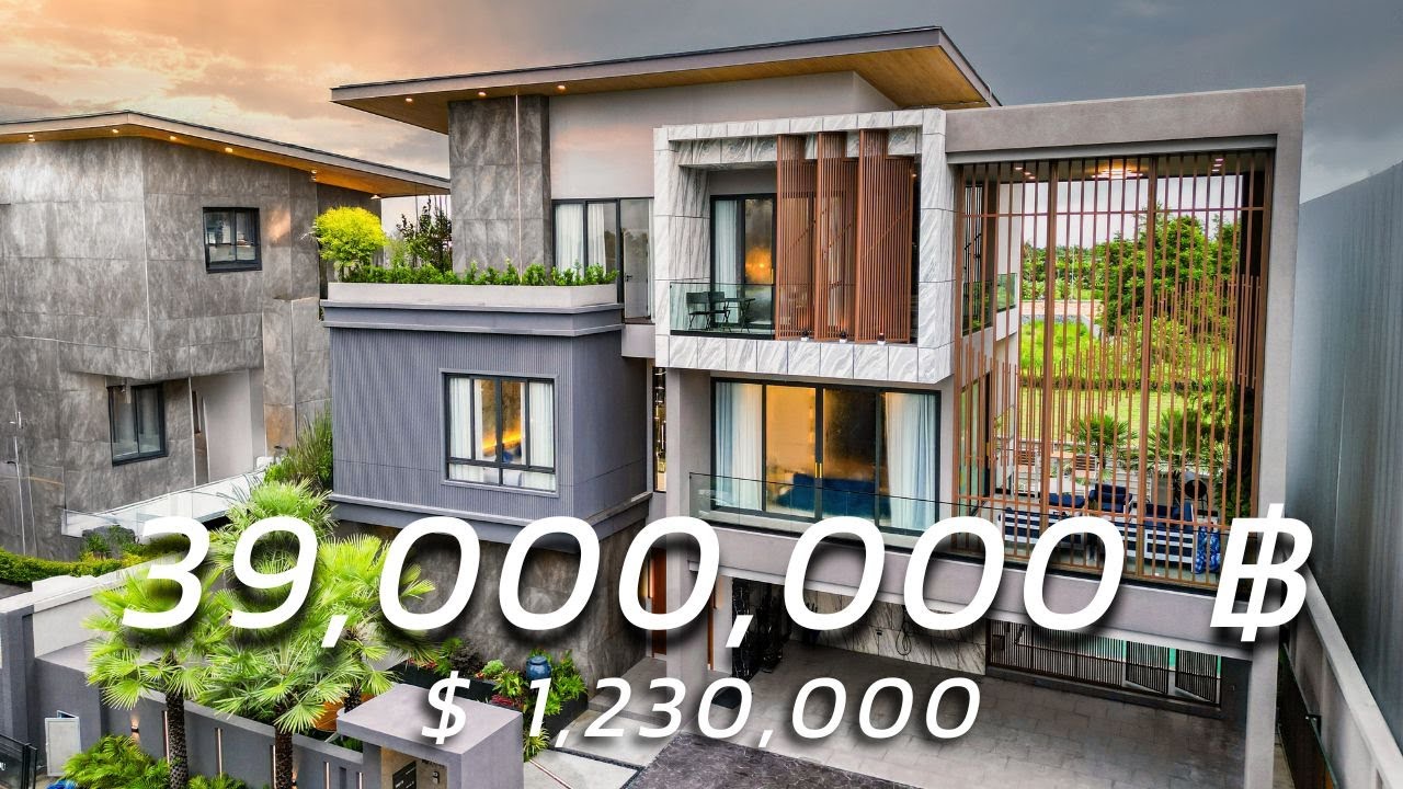 LPE House Tour Pattaya Eng EP.1  3-Storey Modern Luxury House with Tranquil Atmosphere