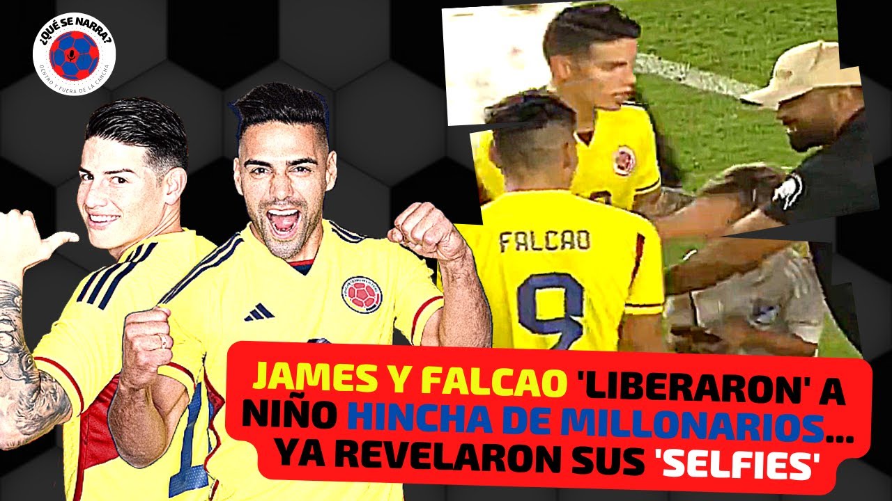 FALCAO Y JAMES salvan a NIÑO HINCHA DE MILLONARIOS que invadió cancha y ...