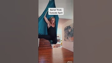 Aerial hammock trick, outside split #aerialhammock #aerial #aerialtraining #aerialtricks ￼