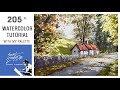 how to draw a watercolor landscape painting | light and shadow | village scene | Sunil Linus De