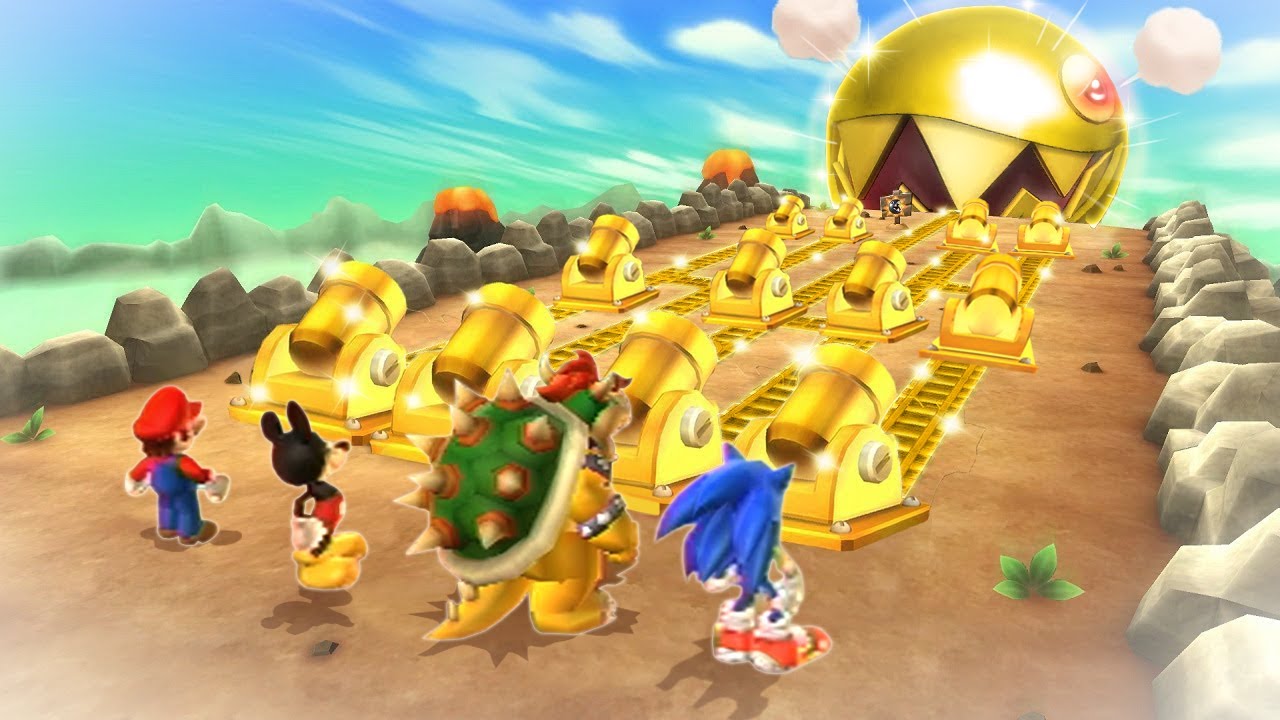 Mario Party 9 MiniGames - Mario Vs Sonic Vs Bowser Vs Mickey Mouse (Master Difficulty)