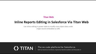 Inline Reports Editing in Salesforce via Titan Web!
