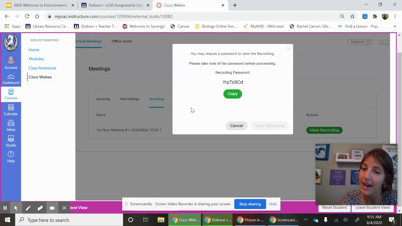Viewing Recorded Webex Meetings