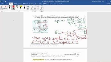 Algebra 1.5: 5.9 parallel and perpendicular lines video