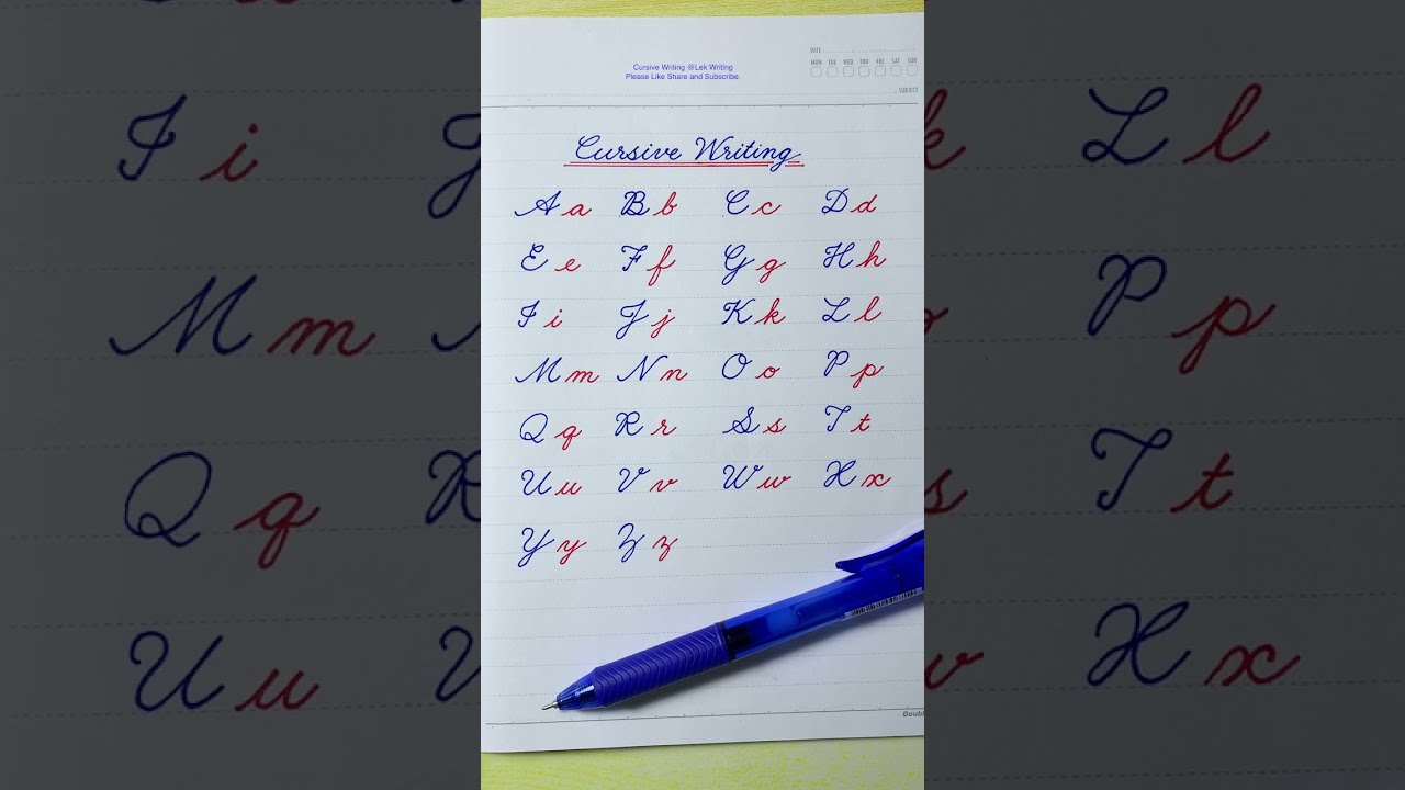 Cursive Writing A To Z Abcd Letters Handwriting