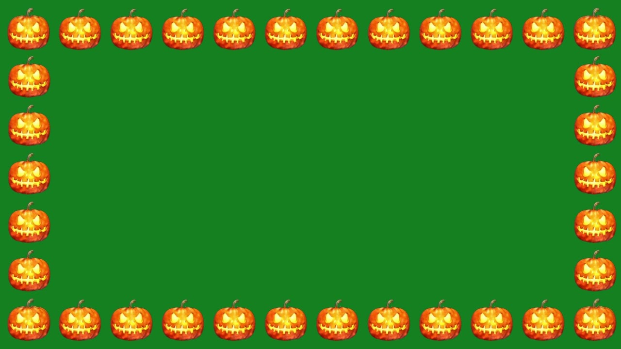 🎃Borde de CALABAZAS HALLOWEEN pantalla verde [ Efectos terror chroma key ]🎃