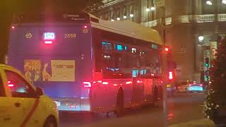 Here is the Emt bus 2558 on the number 150 in Madrid Monday 27 October 2025