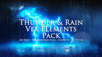 After Effects - Thunder and Rain VFX Elements Pack - 4K