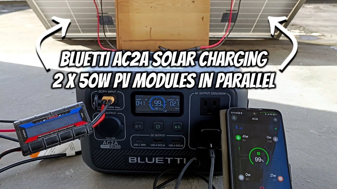Bluetti AC2A Solar Charging | 2 x 50W in Parallel - YouTube