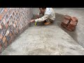 Art laying bricks on sloping  techniques for building stair in the house using formwork structures