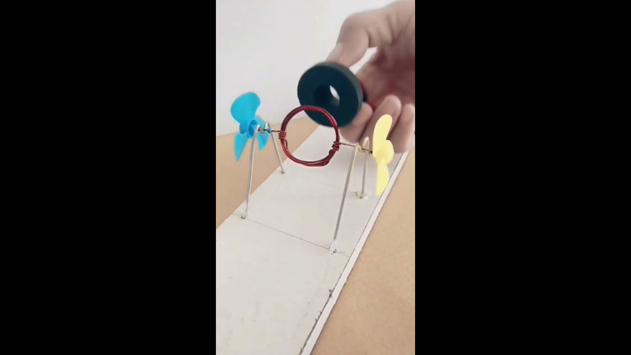 Fan Rotation Coil By Megantic Field Experiment Witj Magnet 