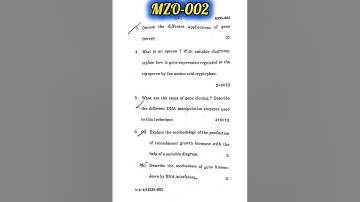 🔥IGNOU🔥MZO-002🎯(MSC Zoology 📚) December 2024 Question paper