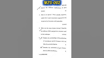 🔥IGNOU🔥MZO-002🎯(MSC Zoology 📚) December 2024 Question paper