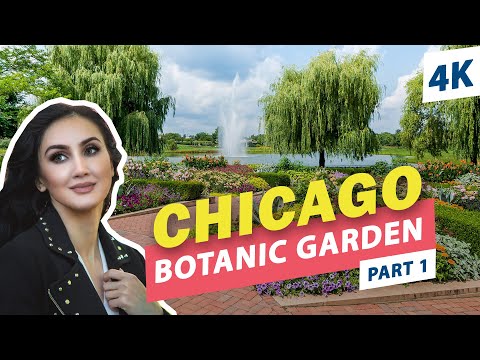 [4K] Walk in Chicago Botanic Garden, USA. Summer. Part 1 - six gardens. Relaxation