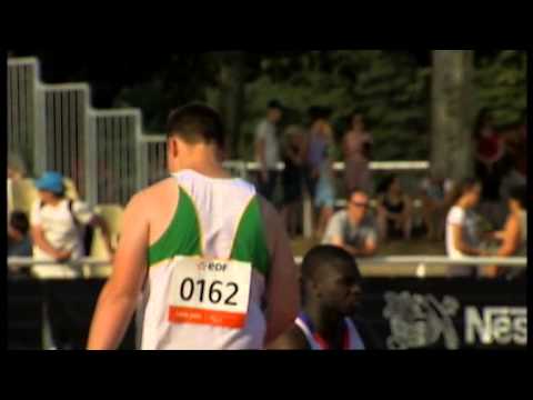 Athletics - Jayden Sawyer - men's shot put F38 final - 2013 IPC Athletics World C...