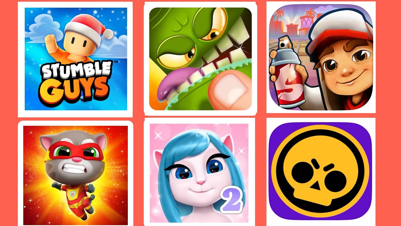 Stumble guys, subway surfers,May Angela 2,Longcat,MMM Fingers.