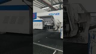 Thick Sheet Metal Plate Hole Punching by STON CNC Turret Press#cnc #machine #punch #press