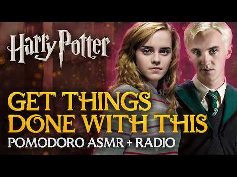 📌Harry Potter Pomodoro: Study like a Prefect + Radio 📻 Hogwarts Study Session, ASMR Sounds