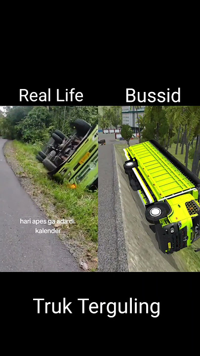 Truk terguling masuk jurang! Bussid VS real life #shorts