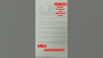 SOCIAL PROCESSES AND BEHAVIOURAL ISSUES #mba #education #exam #class #managementscience