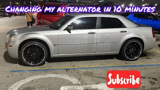 Chrysler 300c alternator replacement UNDER 10 MINUTES #chrysler #mopar #hemipower #diy Alternator 2005 Chrysler 300