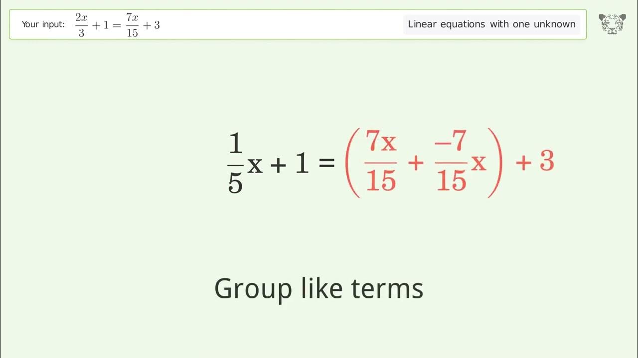 Linear Equation With One Unknown Solve 2x 3 1 7x 15 3 Step by step linear-equation-with-one-unknown-solve-2x-3-1-7x-15-3-step-by-step