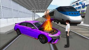 3D Driving Class 2 – Car Stuck on Train Track 🚆🔥 Epic Crash & Rescue | GaMiNg WiTh CaR