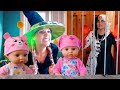Kate &amp; Lilly Pretend Play with Cruella,  Frozen Elsa, Maleficent, and Wicked Witch!