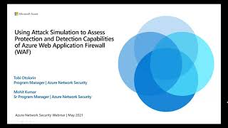 Azure Network Security webinar: Assess Protection/Detection Capabilities of Azure WAF
