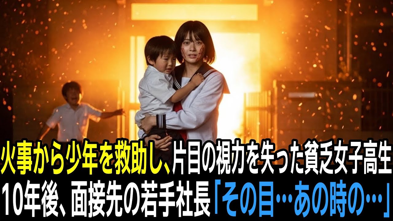 火事から少年を救い片目の視力を失った貧乏女子高生。10年後、IT企業の面接で若手社長「その目、まさか…？」