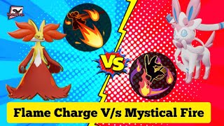 Delphox Flame Charge V/s Sylveon Mystical Fire 🔥