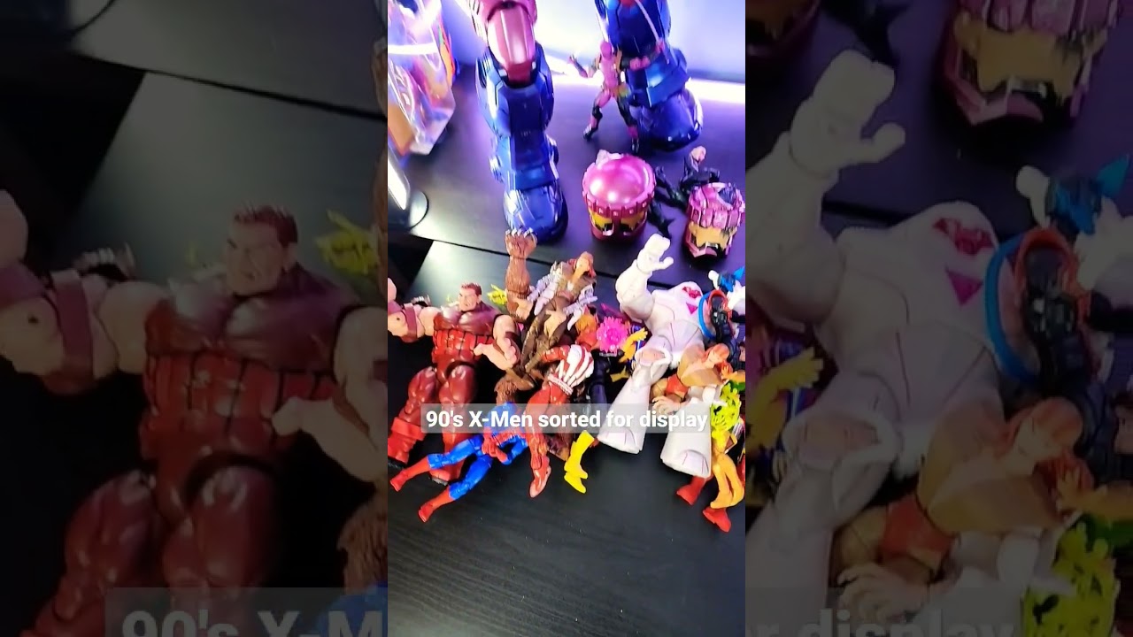 90's X-Men Marvel Legends Action Figure sorted for new Haslab Sentinel Display short 