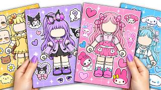✨Paper DIY✨ Sanrio Roblox Dress Up Sticker Book Unboxing | My Melody, Kuromi, Cinnamoroll | ASMR