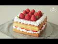 딸기 빅토리아 스펀지 케이크 만들기 : Strawberry Victoria Sponge Cake Recipe | Cooking tree