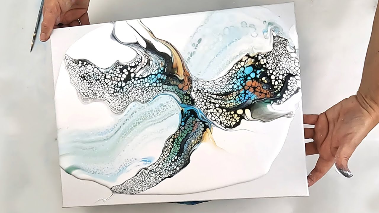 SOFT & BOLD Gorgeous Contrasting Lacing - Acrylic Pour Swipe - YouTube
