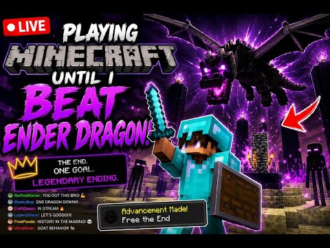 playing minecraft till i beat ender dragon in stream