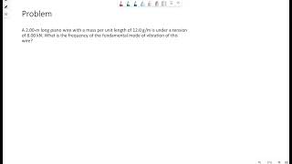 Standing wave on a string example 2